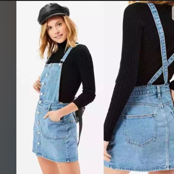 PacSun Denim - PacSun Denim Button Down Jean Overall Mini Dress L